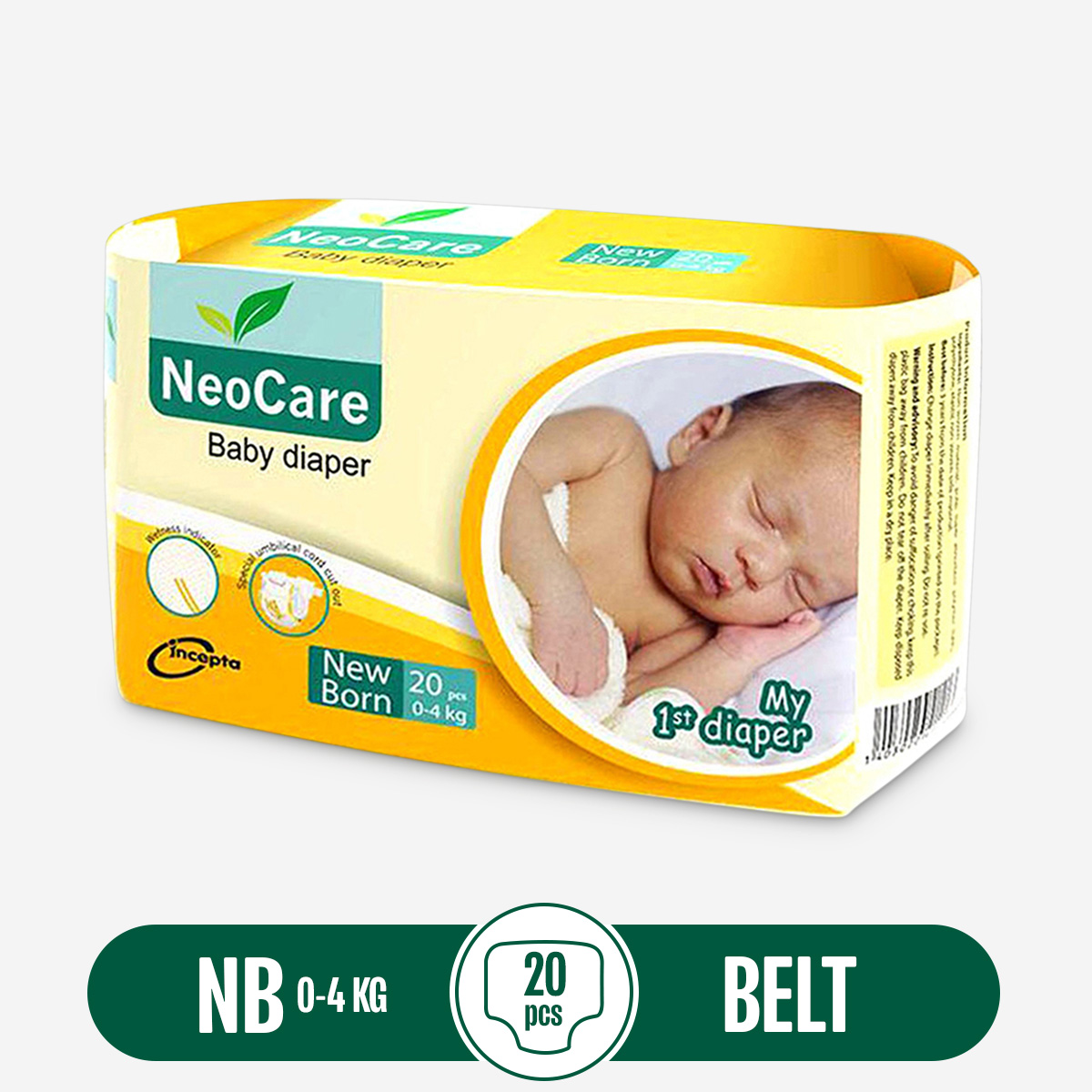 NEOCARE Baby Diapers – NB (0–4 kg) – 20 pcs